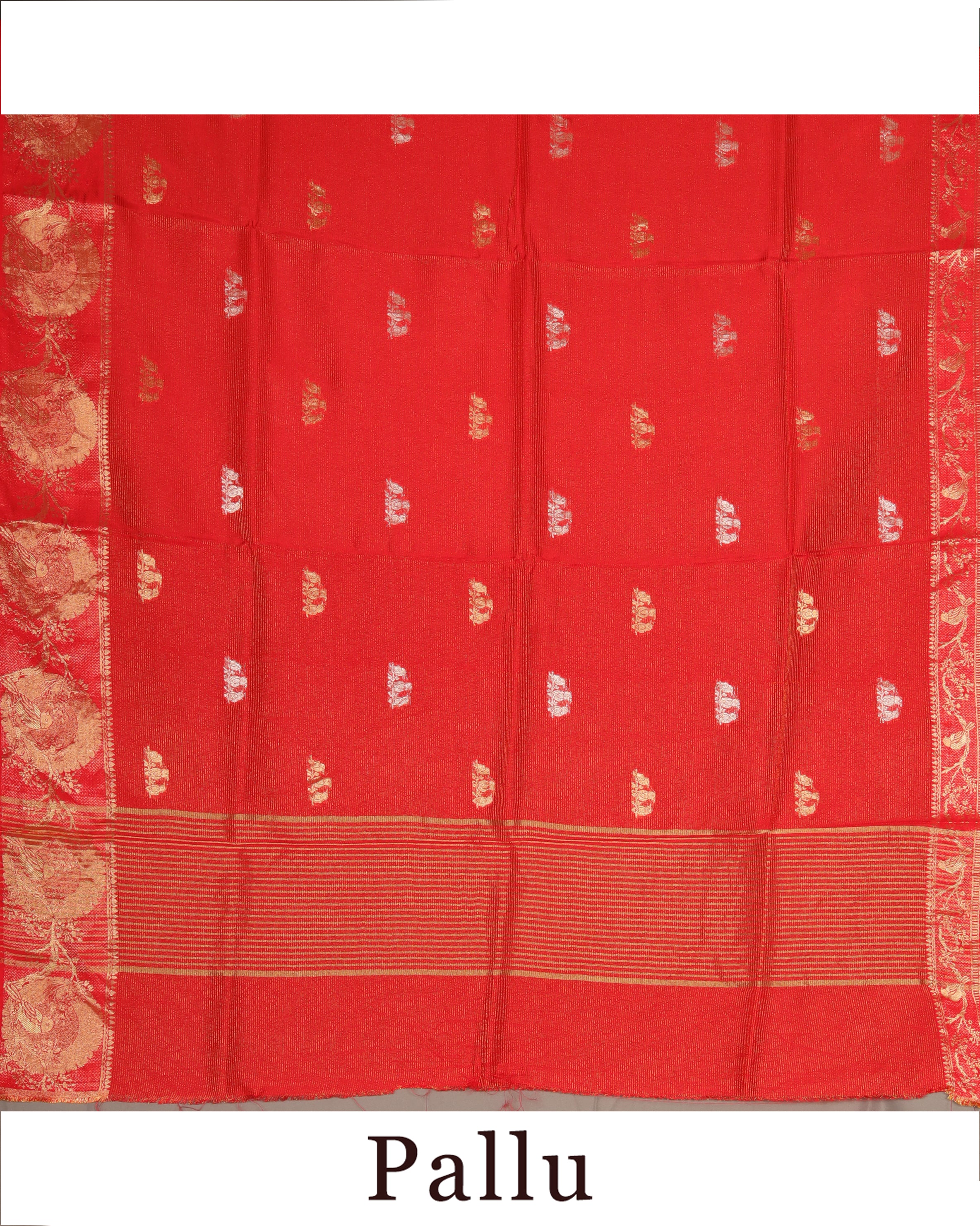 Red Russian silk saree | RREHS02