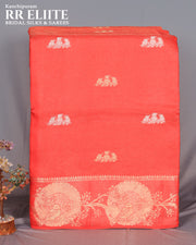Red Russian silk saree | RREHS02