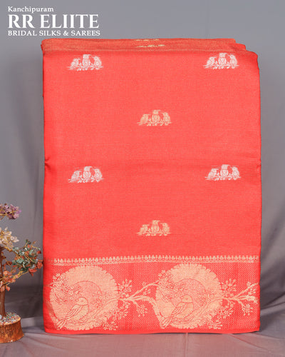 Red Russian silk saree | RREHS02