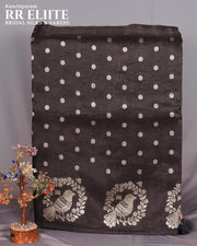Black Russian Crepe saree | RREHS02