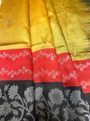 Tri Color Raw Silk Saree| RREHS02